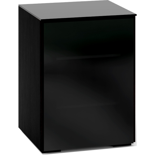 Oslo 317 AV Cabinet in Black Oak w/ Smoked Black Glass Doors & Top